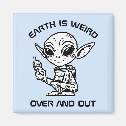 Schwarz-Weiß-Alien Magnet (Vorne)