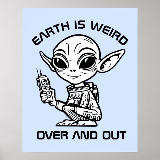 Schwarz-Weiß-Alien Poster (Vorne)