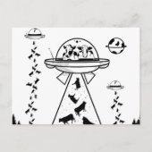 Schwarz-Weiß-Alien Postkarte (Vorderseite)