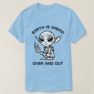 Schwarz-Weiß-Alien T-Shirt