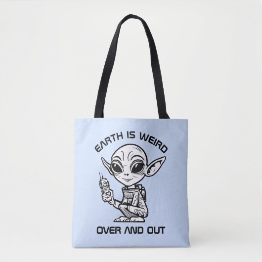 Schwarz-Weiß-Alien Tasche (Vorderseite)