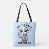 Schwarz-Weiß-Alien Tasche (Rückseite)