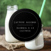 Schwarz-Weiß-Allergie-Warnhinweis auf Laktose Button