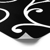 Schwarz-Weiß-Allover nahtlos scrollen-designpatche Poster (Ecke)