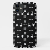 Schwarz-Weiß-Alpaca-iPhone 11 Hüllen von Wighar (Rückseite)