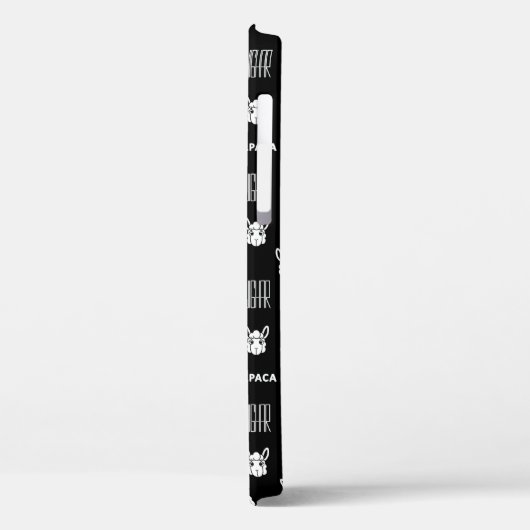 Schwarz-Weiß-Alpaca-iPhone 12 Hüllen von Wighar (Rückseite / Links)