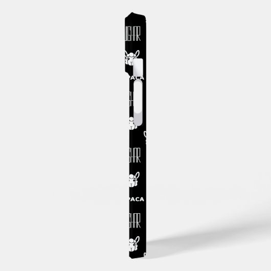 Schwarz-Weiß-Alpaca-iPhone 14 Hüllen von Wighar (Rückseite / Links)