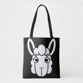 Schwarz-Weiß-Alpaca Kopf-Tote-Beutel von Wighi Tasche