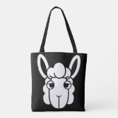 Schwarz-Weiß-Alpaca Kopf-Tote-Beutel von Wighi Tasche (Rückseite)