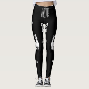 Schwarz-Weiß-Alpaca-Legende von Wighar Leggings