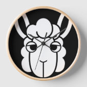 Schwarz-Weiß-Alpaca-Uhr von Wighar Uhr (Vorderseite)