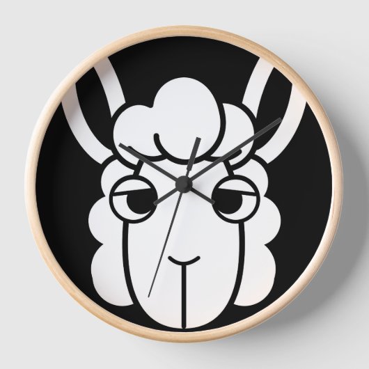 Schwarz-Weiß-Alpaca-Uhr von Wighar Uhr (Vorderseite)