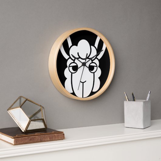 Schwarz-Weiß-Alpaca-Uhr von Wighar Uhr (Büro)