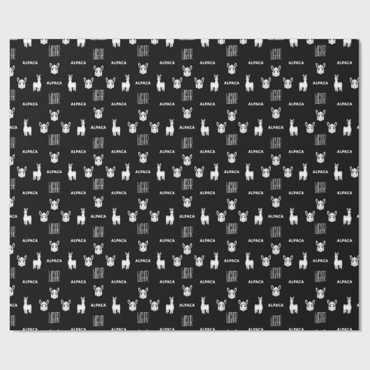 Schwarz-Weiß-Alpaca-Umschlagpapier von Wighar Geschenkpapier (Flach)