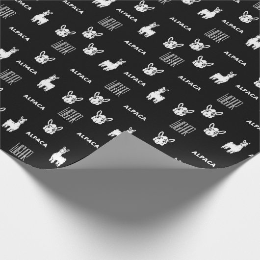 Schwarz-Weiß-Alpaca-Umschlagpapier von Wighar Geschenkpapier (Ecke)