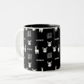 Schwarz-Weiß-Alpaca Zwei-Tonen-Tasse von Wighar Zweifarbige Tasse (Vorderseite Links)