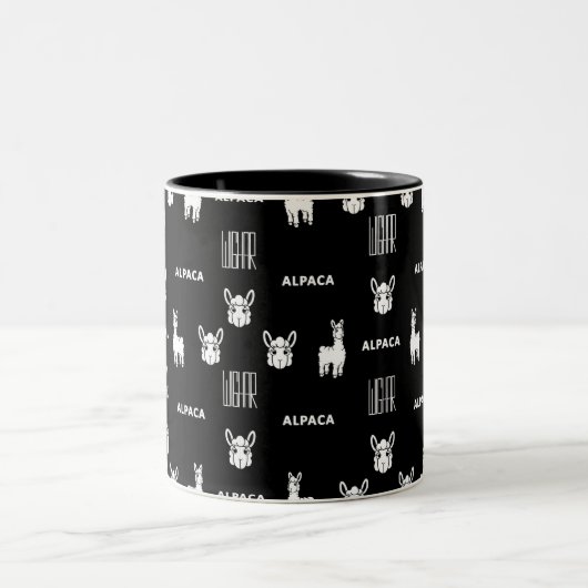 Schwarz-Weiß-Alpaca Zwei-Tonen-Tasse von Wighar Zweifarbige Tasse (Mittel)
