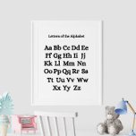 Schwarz-Weiß-Alphabet-Lehrplakat Poster<br><div class="desc">Stellen Sie Ihr Kind der Buchstabenwelt mit dem "Schwarz-Weiß-Alphabet-Lehrplakat" vor. Dieses elegante und stilvolle Poster zeichnet sich durch das gesamte Alphabet in einem fett schwarzen Schriftart vor einem weißen Hintergrund aus. Das minimalistische Design sorgt dafür, dass jeder Buchstabe deutlich hervorgehoben wird, was es den jungen Lernern leicht macht, ihn zu...</div>