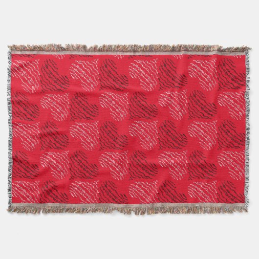 Schwarz-Weiß-Alternativherz-Linien auf Rot Decke (Vorderseite)