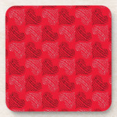 Schwarz-Weiß-Alternativherz-Linien auf Rot Getränkeuntersetzer (Vorderseite)