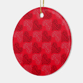 Schwarz-Weiß-Alternativherz-Linien auf Rot Keramik Ornament (Links)