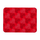 Schwarz-Weiß-Alternativherz-Linien auf Rot Magnet (Horizontal)