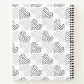 Schwarz-Weiß-Alternativherz-Linien auf Rot Notizblock (Rückseite)