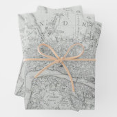 Schwarz-Weiß-Altstadt - Stadtkarte Geschenkpapier Set (Beispiel)