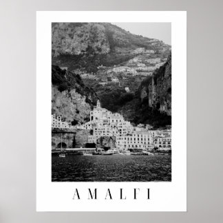 Schwarz-weiß Amalfi klassisches Poster