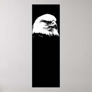 Schwarz-weiß American Bald Eagle Pop Art Poster