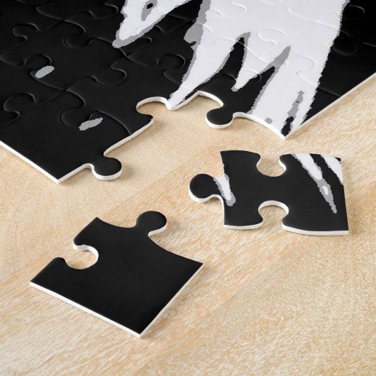 Schwarz-weiß American Bald Eagle Pop Art Puzzle (Seite)