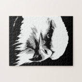 Schwarz-weiß American Bald Eagle Pop Art Puzzle (Horizontal)