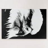 Schwarz-weiß American Bald Eagle Pop Art Puzzle (Horizontal)