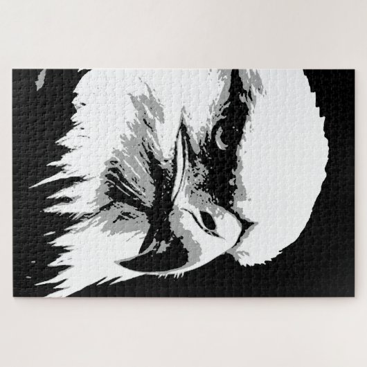 Schwarz-weiß American Bald Eagle Pop Art Puzzle (Horizontal)