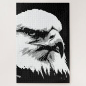 Schwarz-weiß American Bald Eagle Pop Art Puzzle (Vertikal)