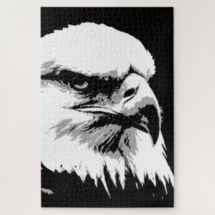 Schwarz-weiß American Bald Eagle Pop Art Puzzle