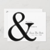 Schwarz-Weiß-Ampere und Hochzeit speichern das Dat Ankündigungspostkarte (Vorne/Hinten)