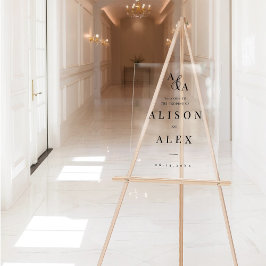 Schwarz-Weiß-Ampere und Moderne Hochzeitseinladung Acrylschild