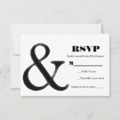 Schwarz-Weiß-Ampere und Moderner Chic Wedding RSVP (Vorderseite)
