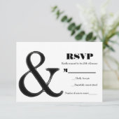 Schwarz-Weiß-Ampere und Moderner Chic Wedding RSVP (Stehend Vorderseite)