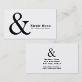 Schwarz-Weiß-Ampersand Chic Moderne Custom Visitenkarte (Vorne/Hinten)