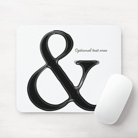 Schwarz-Weiß-Ampersand Chic Moderne Personalisiert Mousepad (Mit Mouse)
