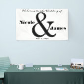Schwarz-Weiß Ampersand Personalisierte Hochzeit Banner (Messeveranstaltung)