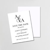 Schwarz-Weiß-Ampersand Save the Date Einladung