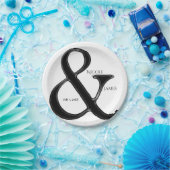 Schwarz-Weiß-Ampersand schicke Hochzeitsempfehlung Pappteller (Party)