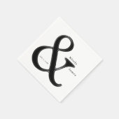 Schwarz-Weiß-Ampersand schicke Hochzeitsempfehlung Serviette (Ecke)