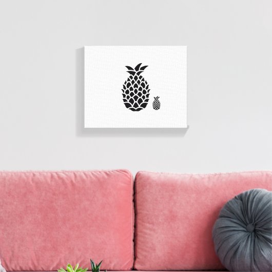 Schwarz-Weiß-Ananas drucken auf Leinwand (Insitu (Wohnzimmer))