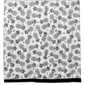 Schwarz-Weiß-Ananas-Muster Duschvorhang (Vorderseite)