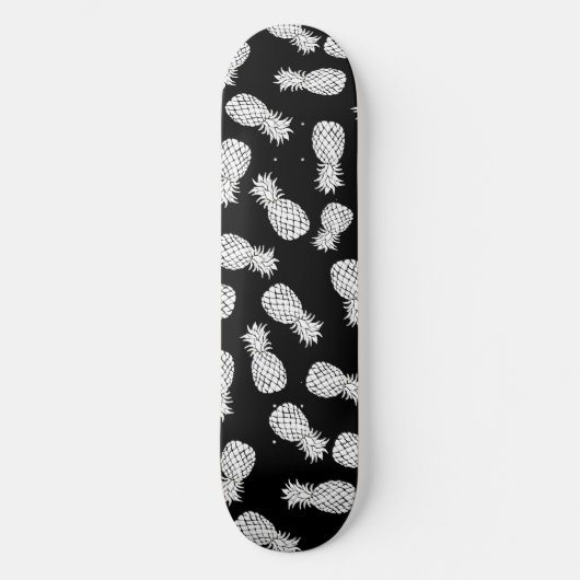 Schwarz-Weiß-Ananas-Muster Skateboard (Vorderseite)