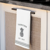 Schwarz-Weiß-Ananas Personalisiert Geschirrtuch